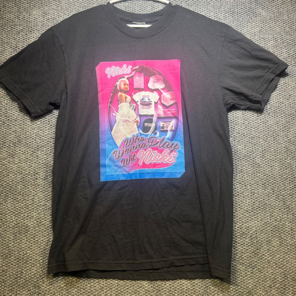 Nicki Minaj Pink Friday 2 Gag City Tour Graphic T-Shirt Black Large PF2 Merch